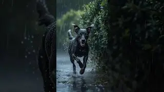 Cute Dog Running Under Rain🐶🌧