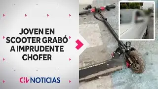 IMPRUDENTE CHOFER: Graban a sujeto que manejaba con celular y atropelló a joven en scooter