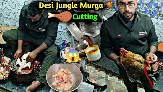 Village Style Desi Jungle Murga Cutting 🐓 || Aisa Murga Nhi Dekha Hoga🔥||Chicken Cutting Vlog 🔪 
