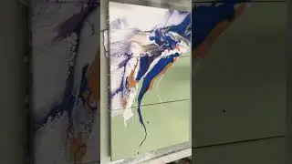 Acrylic pouring Satin Enamel & Gold, Triptych Dutch Pour Pearl Cells Abstract Fluid Art, Art Therapy