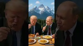 Donald trump and Putin are eating Delicious food in front of Beautiful Alaska mountains 😱😁| Ai Short