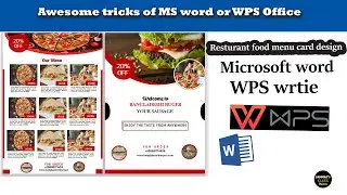 Restaurant menu card Design in ms word || Ready to Print || WPS office ||  menu card sample