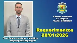 Requerimentos Vereador Paulo Henrique PH Transportes 20/01/2026