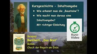 KV: Inhaltsangabe zur Kurzgeschichte: Hier der allgemeine Überblick - mit Regel-Check am Ende