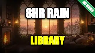 Rain Sounds for Sleeping 8 Hours | Cozy Old Library Ambience | NO MUSIC | LOW LIGHTING