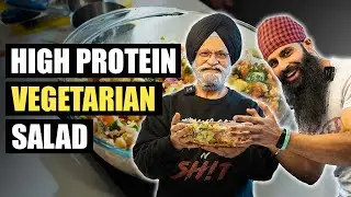 BEST HIGH PROTEIN SALAD for MUSCLE BUILDING & GETTING JACKED (VEGETARIAN) FT. JACKED DAD
