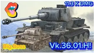 🍂Vk.36.01.H in Action,but big boss and strong!🍁#wotblitz #blitz #вотблиц #gaming #wg #блиц
