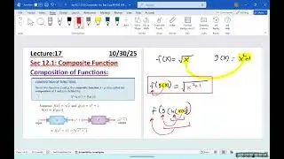 Lec17 Sec12 1,2 HTRS M1030 F25 mp4 Composite Function, Decomposition, Inverse function
