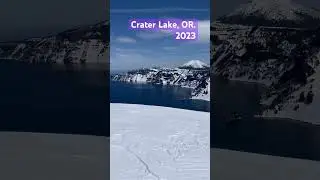 Backcountry skiing Crater Lake, Garfield Peak, Oregon. 2023.