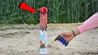 Sky Shot vs Cricket Ball 😳 | क्या क्रिकेट बॉल बच पायेगी ? | #nsexperiment #skyshot #cricketball