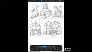 100 Procreate Christmas Stamps Brushes, Kawaii Doodle Cozy Animal Set