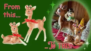 Re-painting UGLY Walmart reindeer!