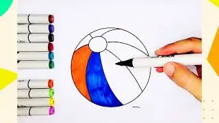Coloring a 3D Ball  | Coloring drawing for beginners | Color Balls | Color Balls & Sing a Song