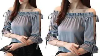 DIY new designer of shoulder top cutting and stitching easy way