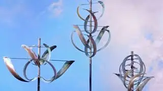 Wind Flower, Desert Lily, and Nautilus Wind Sculpture in square screen format.
