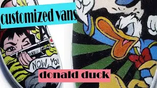 Customized vans ( Donald duck, comic art ) #customvans #donaldduck #vansSlipOn #vanscustom