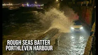 Rough Seas Pound Porthleven Harbour, Cornwall, UK #porthleven #storm #cornwall