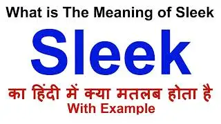 Sleek Meaning in Hindi | Sleek Definition | Sleek Ka Matlab Kya Hota Hai | Sleek in Hindi