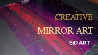 Creative Mirror Art | Easy Drawing in Mirror | Enjoying Tree painting using acrylic paints