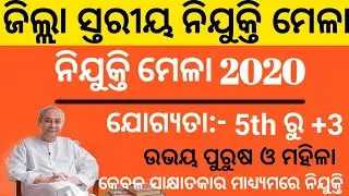 Odisha District Level Job 2020, Odisha 5th, 8th, 10th, +2 And +3 Level Job 2020, Odisha Job 2020.