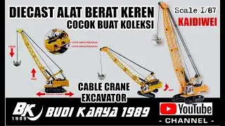 Diecast Alat Berat Keren, Detail Bagus, Cocok Buat Koleksi, Cable Crane Excavator Scale 1/87