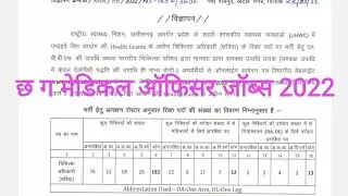 Medical Officer Vacancy 2022 || छ ग मेडिकल ऑफिसर भर्ती 2022 || cg health department Jobs || cg uhwc