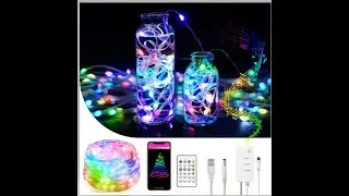 Wonplug 16.4Ft 33 LED Fairy Lights Color Changing String Lights with Bluetooth   APP Remote Control