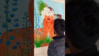 My New Painting 🔥 #shorts #art #new #drawing #painting #howto #portrait #graffiti #mural #trending