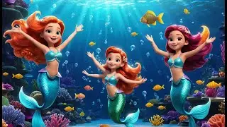 Five Little Mermaids Splashing in the Sea &ndash; Fun 3D Animated Nursery Rhyme for Kids