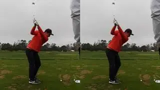 Viktor Hovland Golf Swing: Slow Motion Down The Line Iron