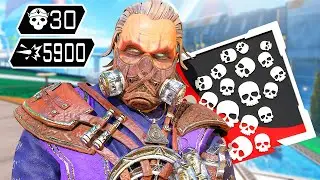 CAUSTIC 30 KILLS AND 5900 DAMAGE IN JUST ONE GAME (Apex Legends Gameplay Season 20)