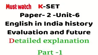 Study Guide with detail explaination Unit 6 English in India History Evolution and Future#kset