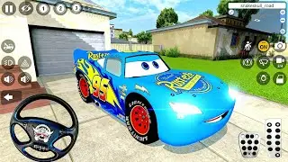 Mavi Şimşek Mcqueen Araba Oyunu - New Lightning McQueen Bussid Mod #15 | Android GamePlay