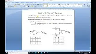 Proteus Simulation of De- Morgan's Theorem Practical