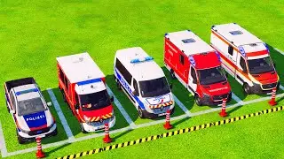 Ultimate Transport! Moving All Police Cars and Ambulances with MAN Trucks | FS22