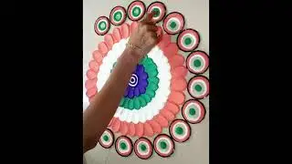 Republic day National flag colour/National flower/National Bird/ easy rangoli design/2021