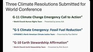 Oct. 20, 2024: Responding to the Climate Emergency: World Conference 2025 Climate Resolutions