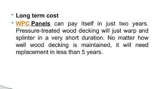 Some Major advantages of WPC Materials
