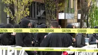 Alex Ansary talks to black bloc and lets them know we know they have been infiltrated