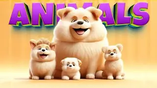 Cute Little Farm Animal Sounds - Dog, Bat, Cow, Monkey - Music For Relax