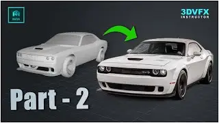 Dodge car Modeling in Maya #model par - 2