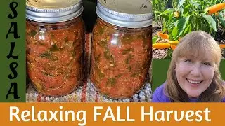 How to Make SALSA! Harvest Peppers, Limes, Squash, More! Beautiful Fall FLOWERS!
