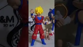 Impress&atilde;o 3D Goku Super Saiyajin 22Cm feito na Bambu Lab A1 mini Combo #dragonball #3dprinting