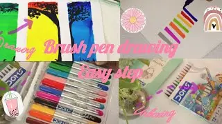 Doms brush pen review || Drawing with brush pen || art drawing || creative drawing 