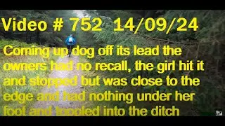 lakeland E mtb in the rain, Girl crashes mtb caused by dog off its lead in Grizedale forest 14/09/24