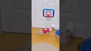 Tiny Cat Dunked It!? 😂 | Funny AI Baby Cat Basketball Video