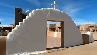 ⁴ᴷ⁶⁰ Walking Taos Pueblo UNESCO World Heritage Site in Taos Pueblo, New Mexico