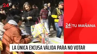 La única excusa para no votar que se debe presentar en Carabineros | 24 Horas TVN Chile