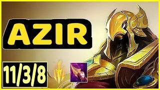 AZIR VS ZERI - 11/3/8 KDA MID GAMEPLAY CHALLENGER I