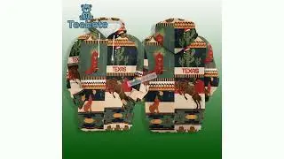 Texas Map Santa Claus Hat Christmas 3D Hoodie Green Illusion